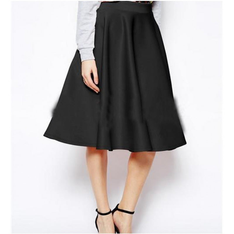 Damen Midi-Rock Schwingender Saum Elegantes Design