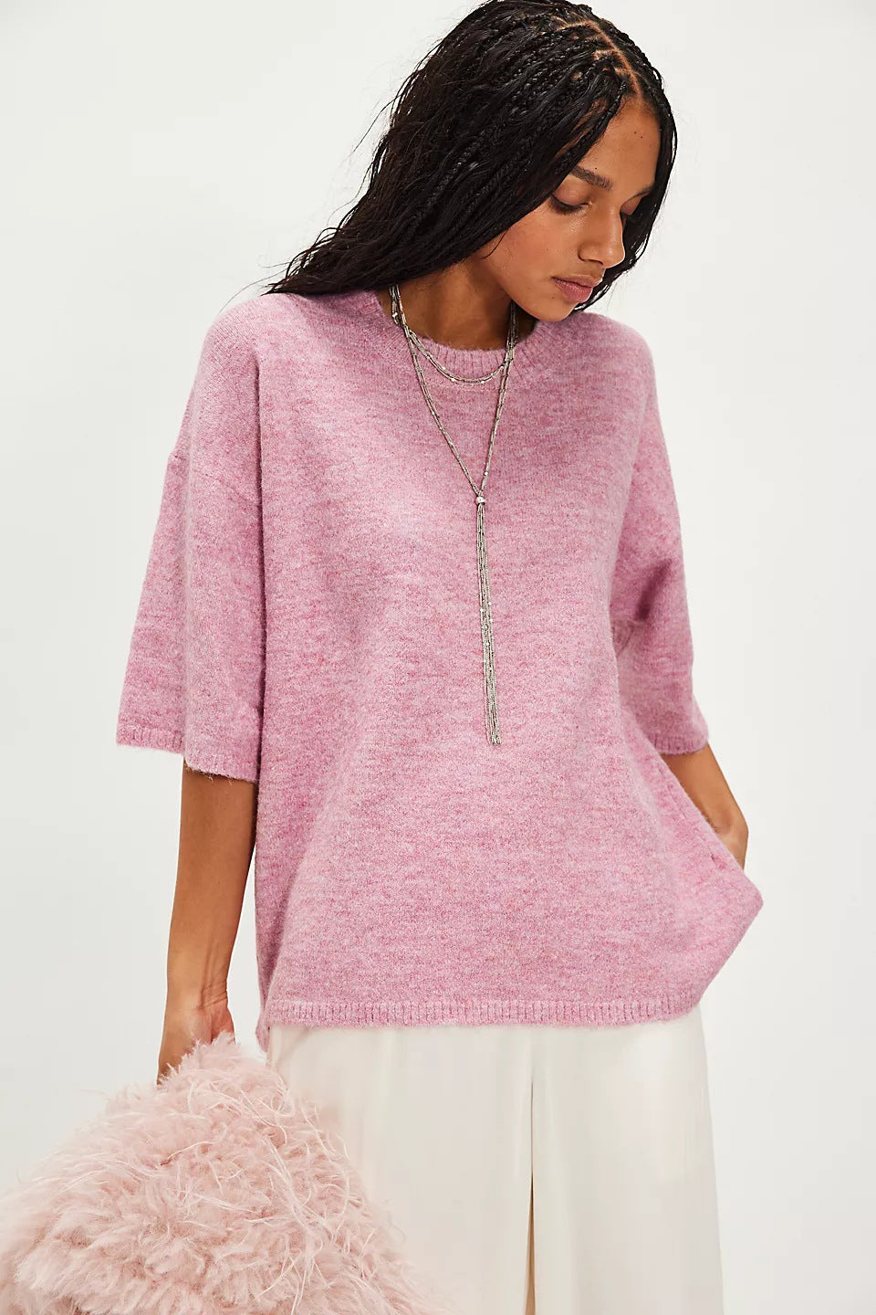 Damen Sweatshirt Halbtransparent Spitze Lässiger Schnitt Norvielle