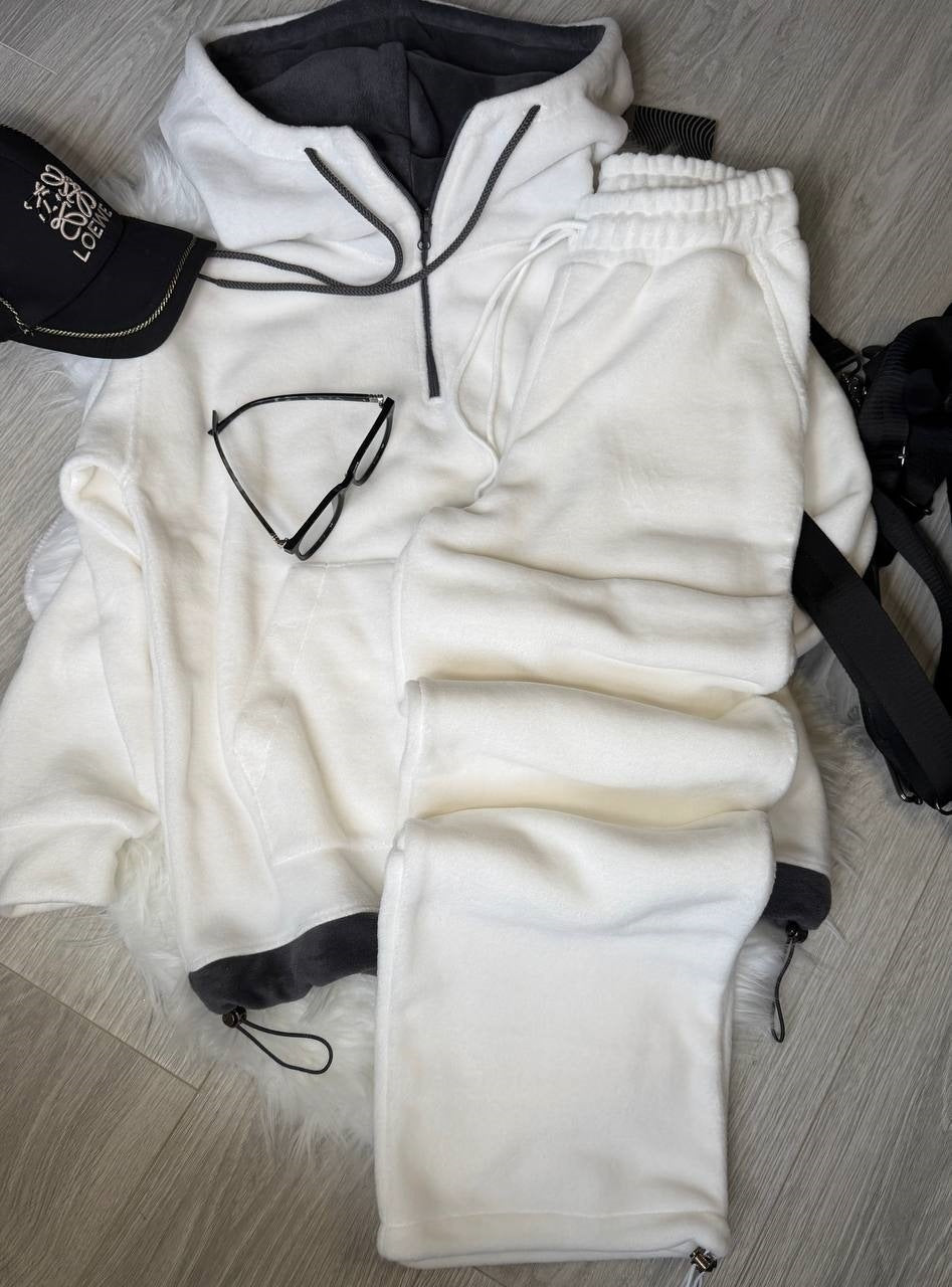 Damen Fleece-Jogginganzug Hochkragen Kordelzug Norvielle
