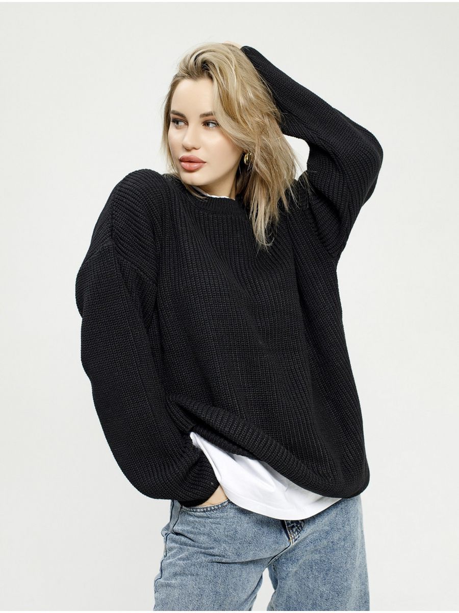 Damen Grobstrickpullover Lässiger Schnitt Großzügige Ärmel Norvielle