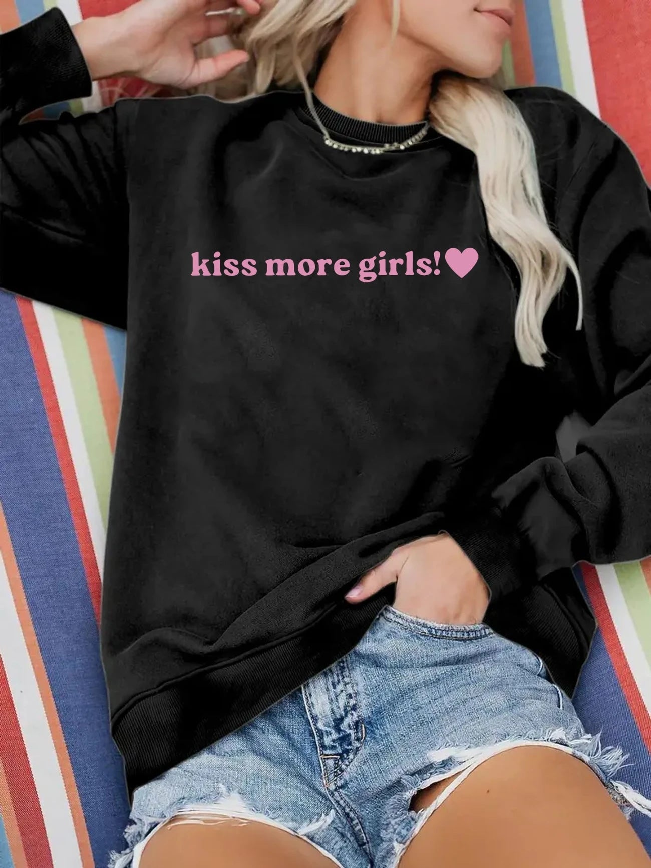 Damen Sweatshirt Lässig Mit Schriftzug Norvielle