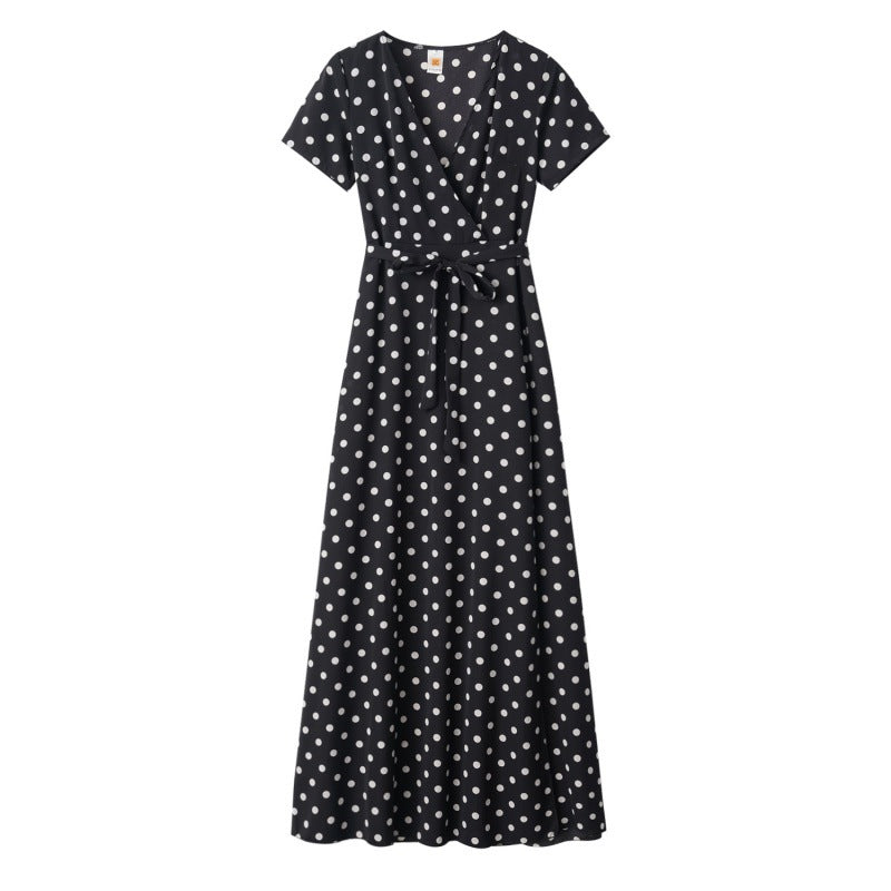 Damen Maxikleid Florales Wickeldesign Elegante Taillierung