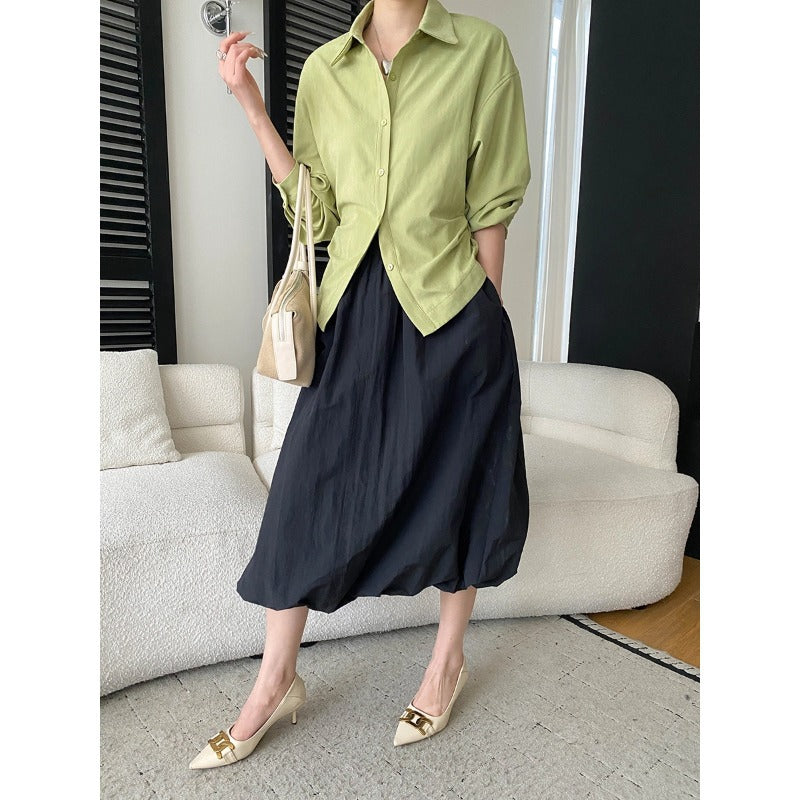 Damen Oversized Hemdbluse Leicht Baumwolle