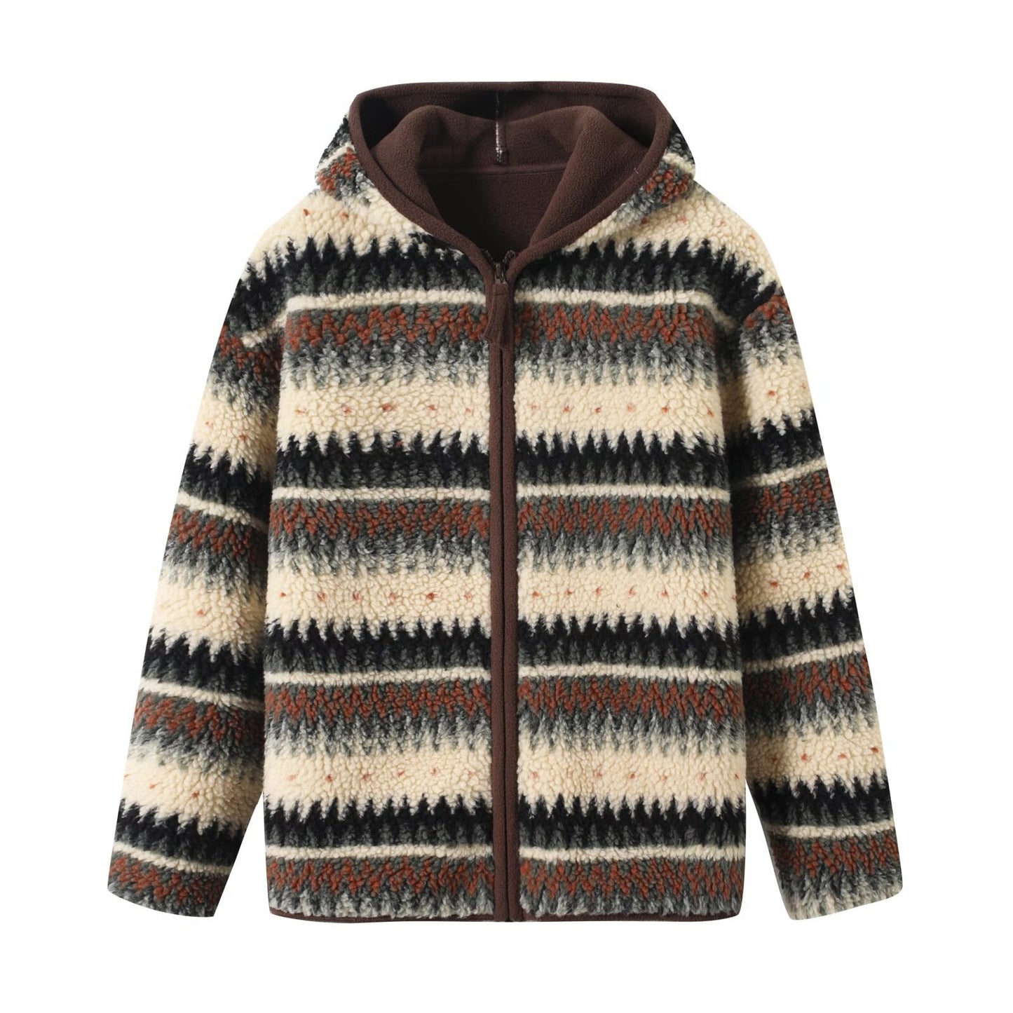 Damen Fleecejacke Mit Muster Grün