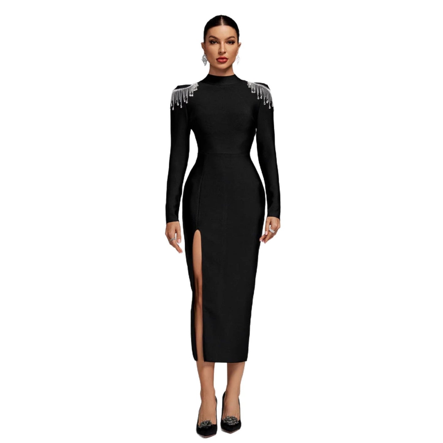 Damen Abendkleid Figurbetont Norvielle Glitzerdetails