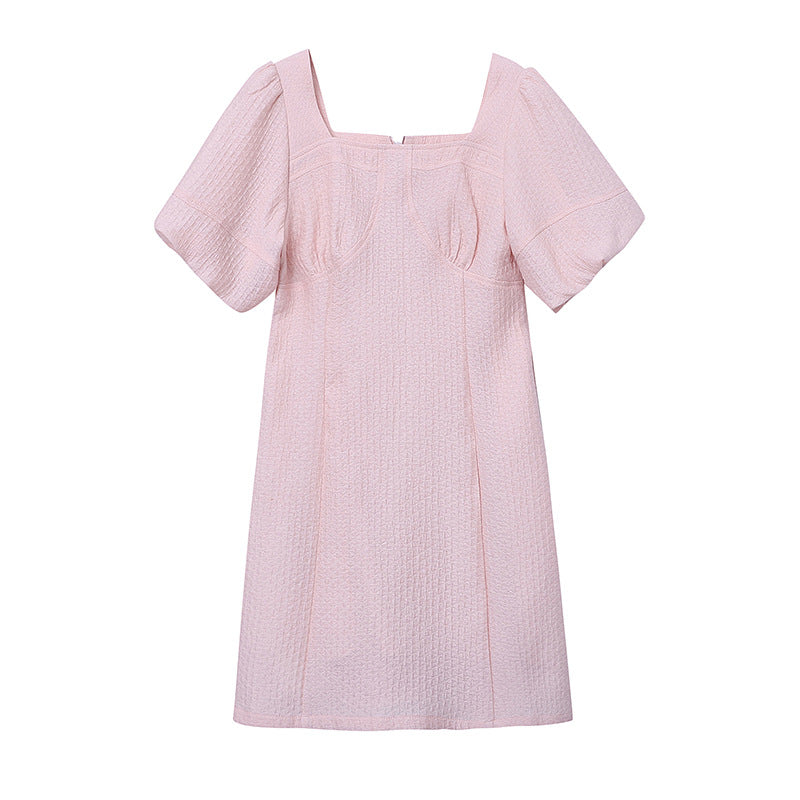 Damen Mini-Kleid Puffärmel Strukturiert Norvielle