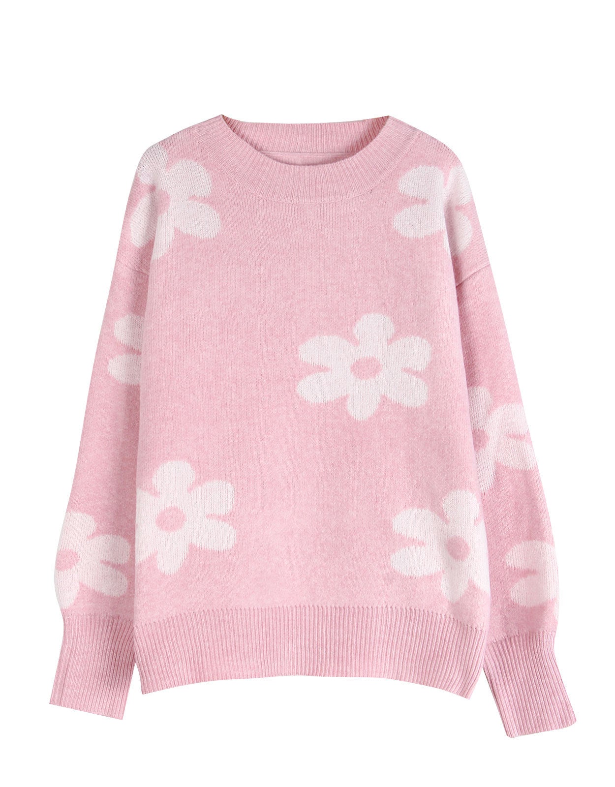 Damen Pullover Florales Design Lässiger Schnitt