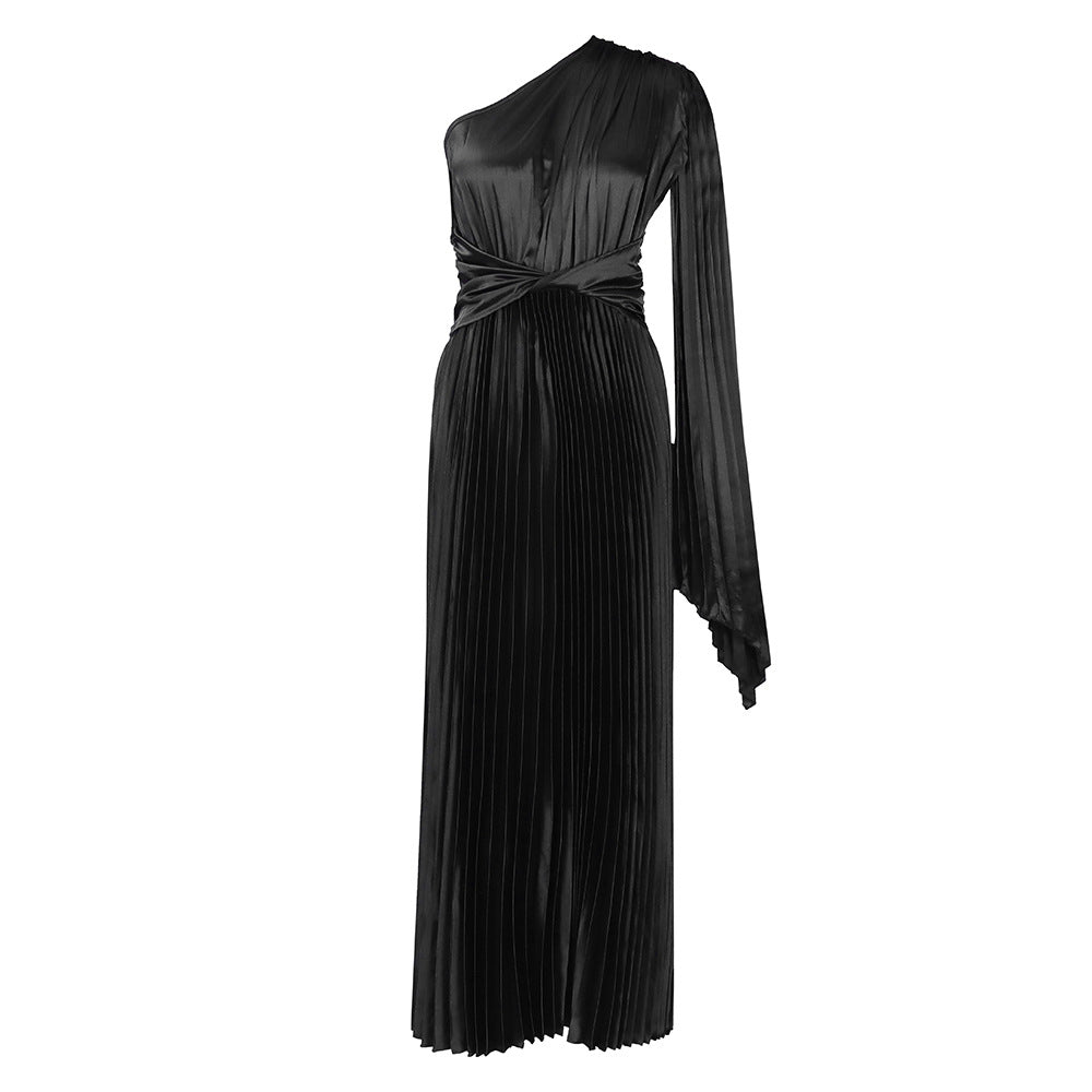 Damen Maxikleid Asymmetrisch Tailliert Wickeloptik