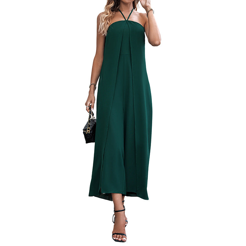 Damen Jumpsuit Trägerlos Weites Design Norvielle