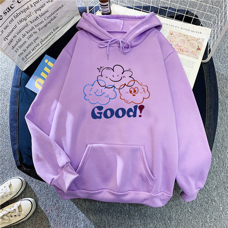 Damen Kapuzenpullover Cartoon-Motiv Bequem Norvielle