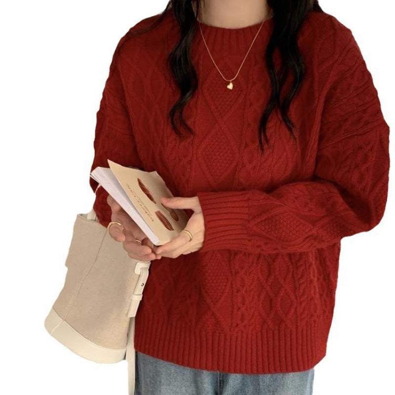 Damen Grobstrickpullover Strukturiertes Muster Norvielle