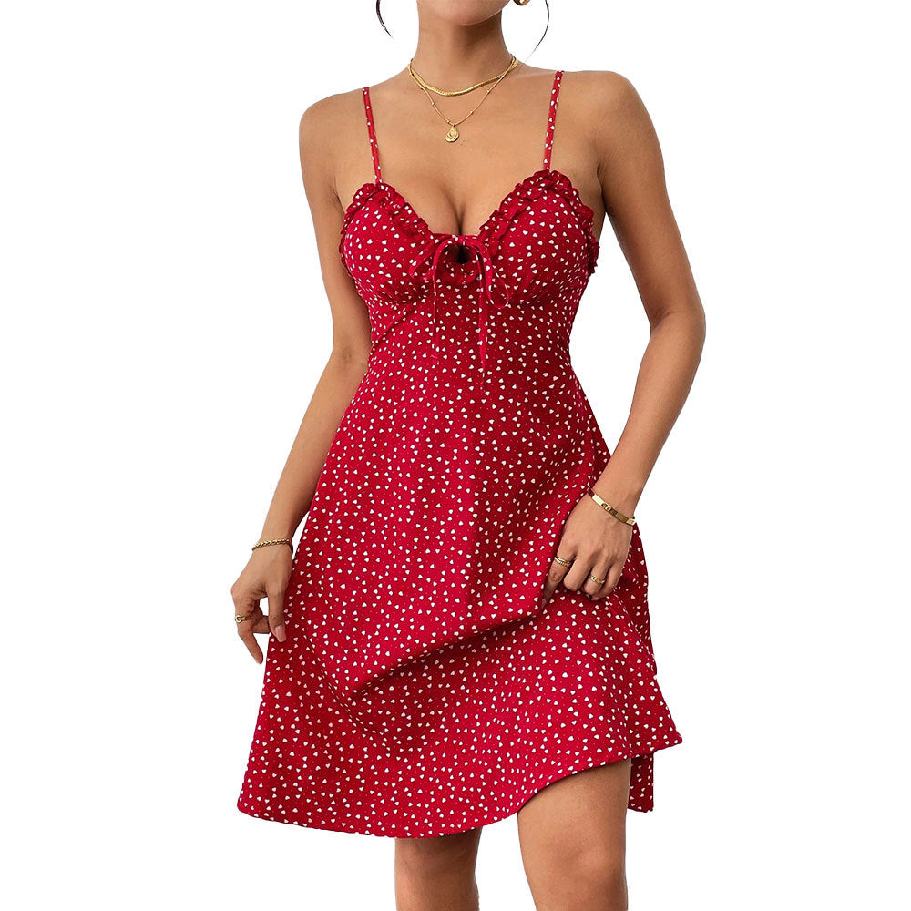 Damen Minikleid Luftiger Schnitt Rüschendetail Norvielle