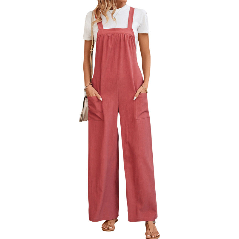 Damen Latzhose Weites Bein Praktische Taschen Norvielle