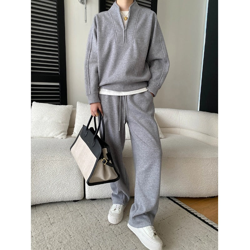 Damen Freizeitanzug mit Kapuzenpullover und weiten Hosen Norvielle