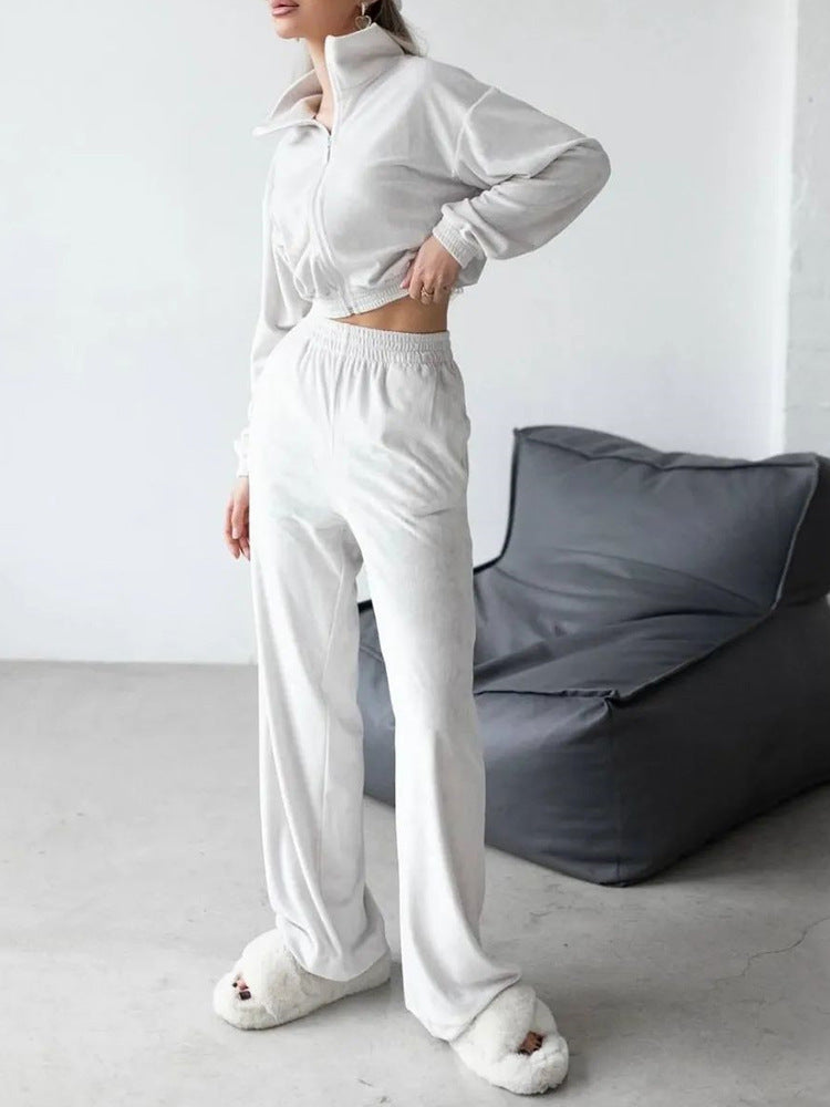 Damen Sportanzug Velours Elastisch Norvielle