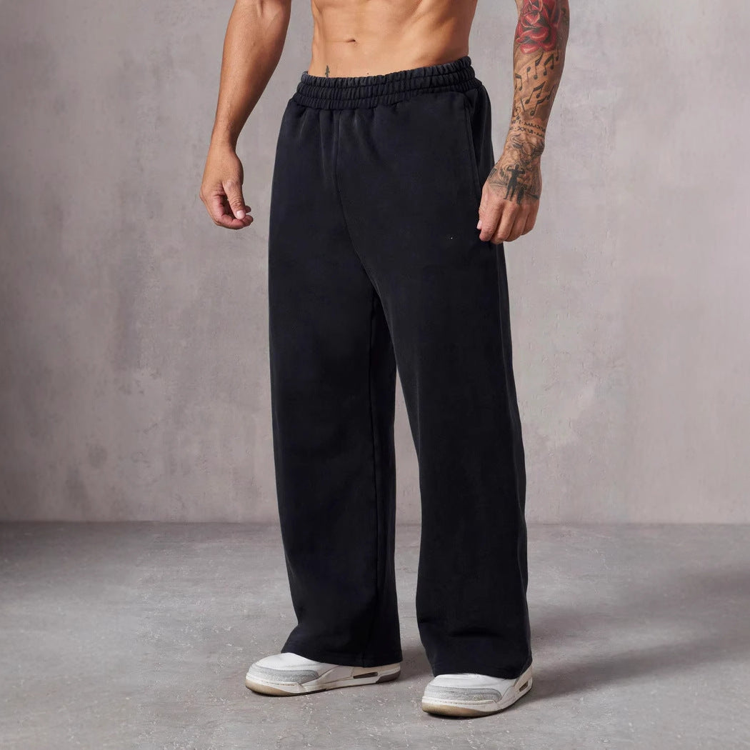 Herren Baggy Jogginghose Elastischer Bund Seitentaschen