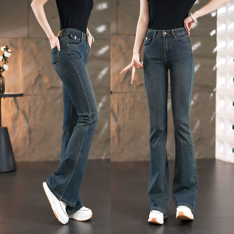 Damen High-Waist Bootcut Jeans Norvielle Elegante Passform