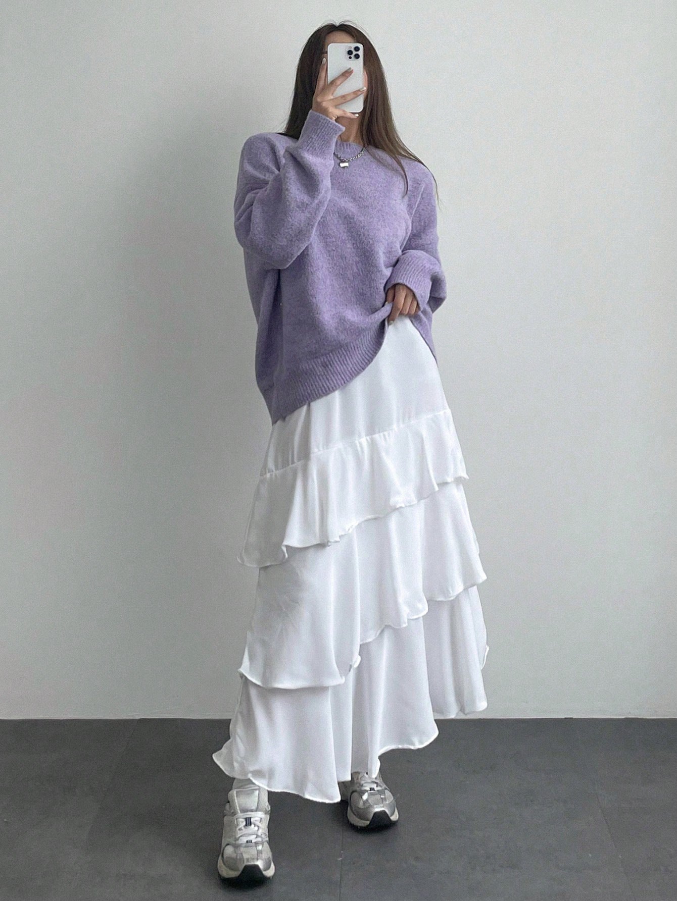 Damen Grobstrickpullover Lässiger Schnitt Voluminöse Ärmel Norvielle