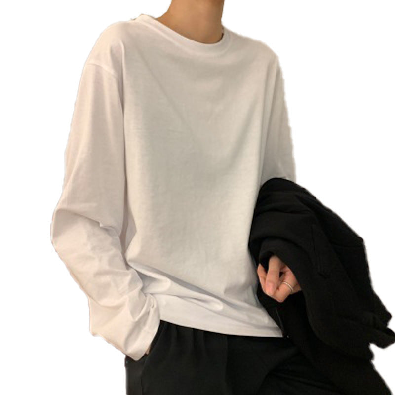 Damen Langarmshirt Baumwolle Klassisch Weiß
