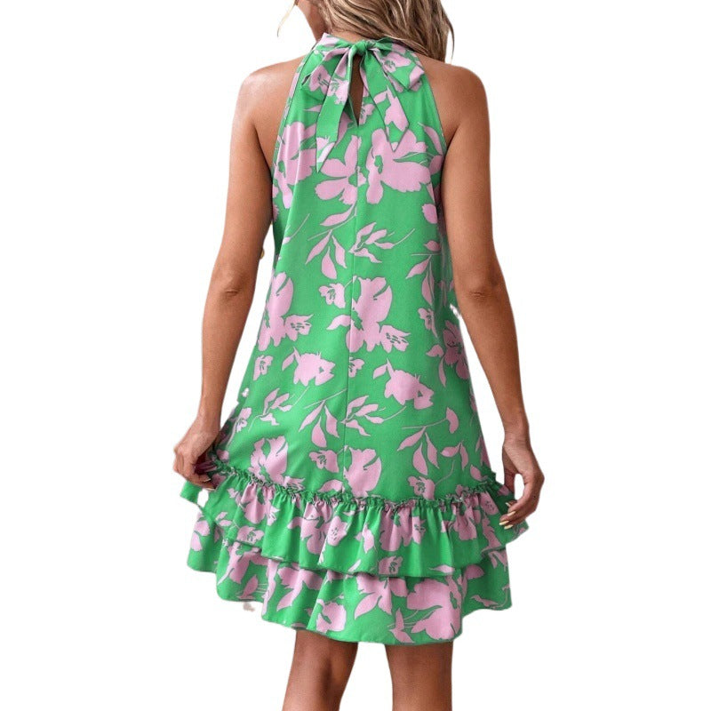 Damen Sommerkleid Rüschen-Design Floralmuster Norvielle
