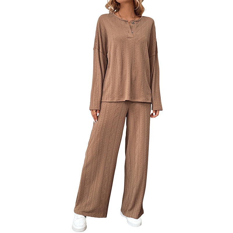 Damen Strickset Pullover und weite Hose Norvielle