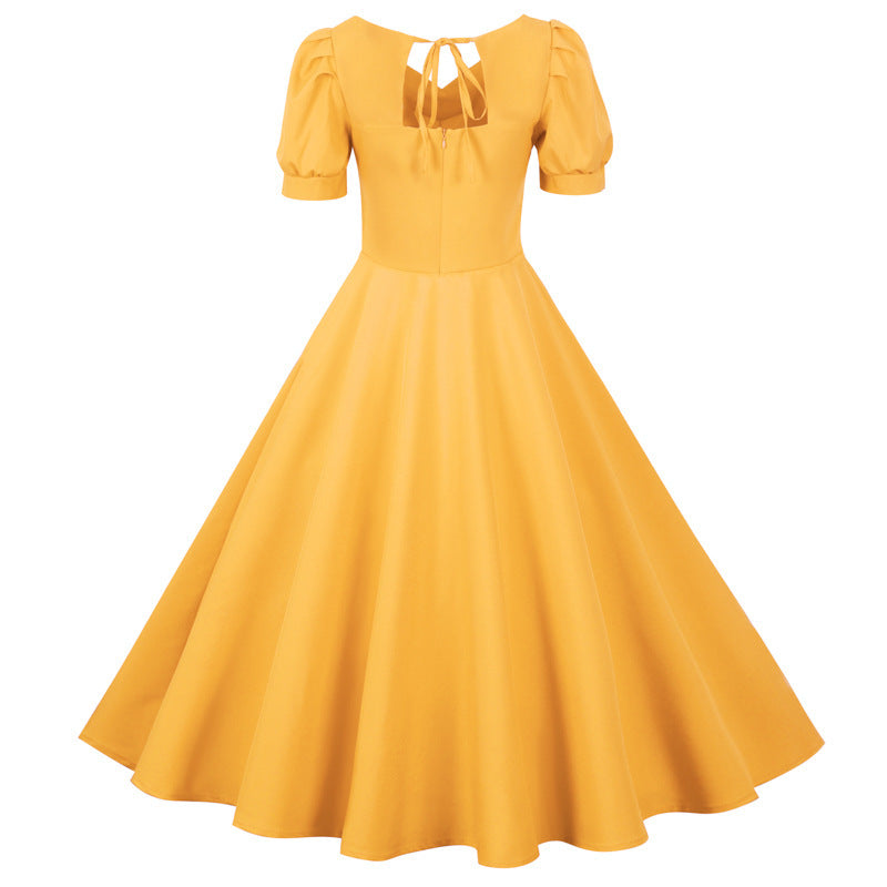 Damen Swingkleid mit Raffung und kurzen Ärmeln Norvielle