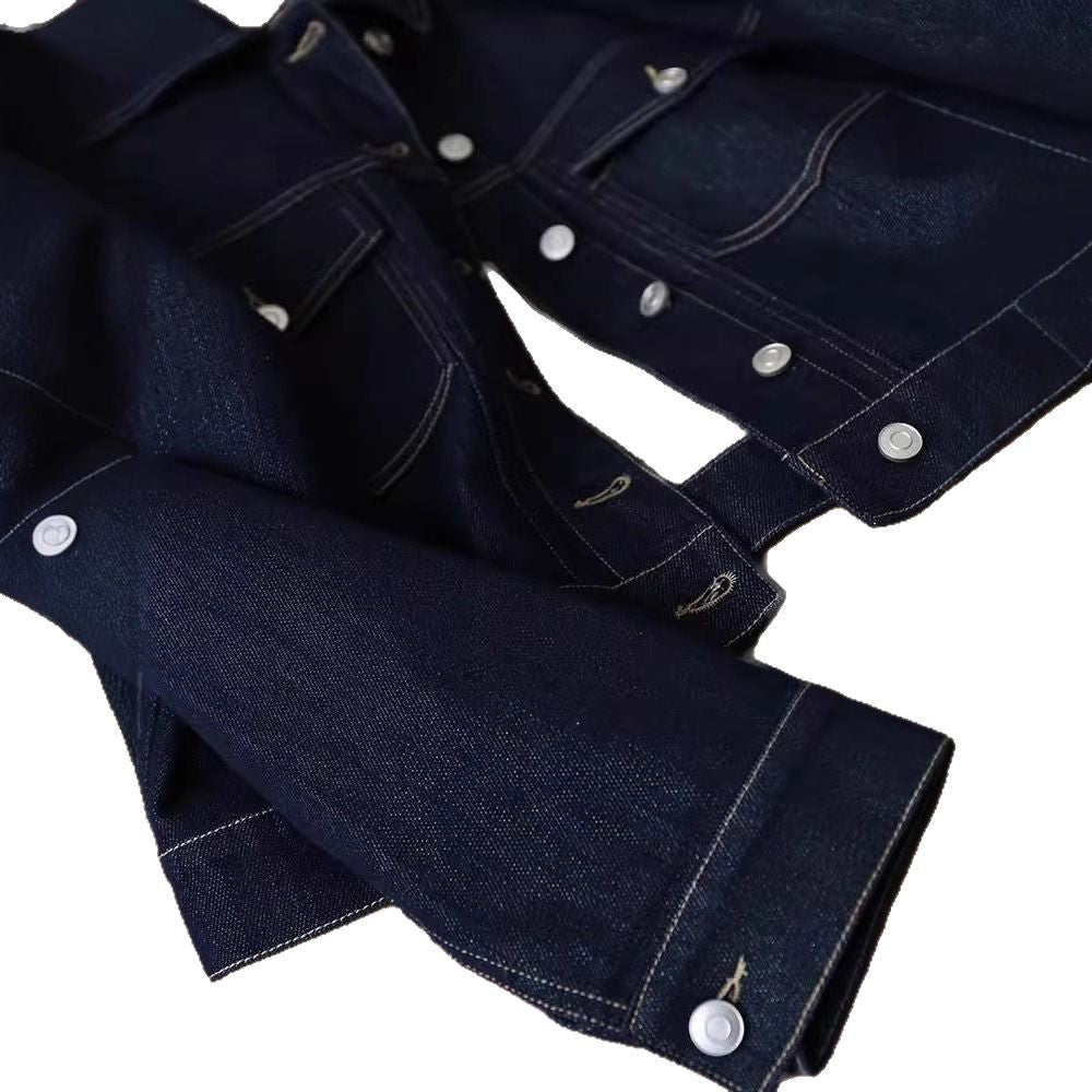 Damen Denimjacke Modisch Dekorative Taschen