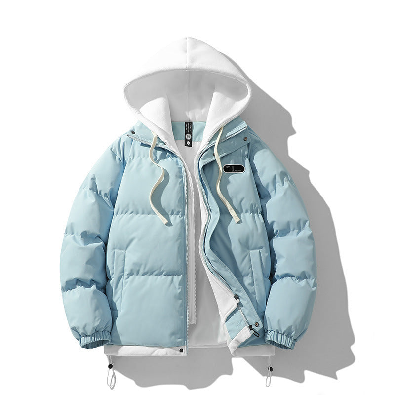 Herren Winterjacke Doppelkapuze Warm Isoliert