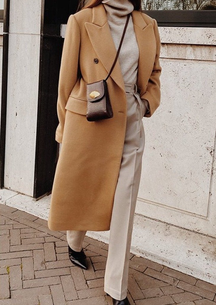 Damen Wollmantel Norvielle Lang