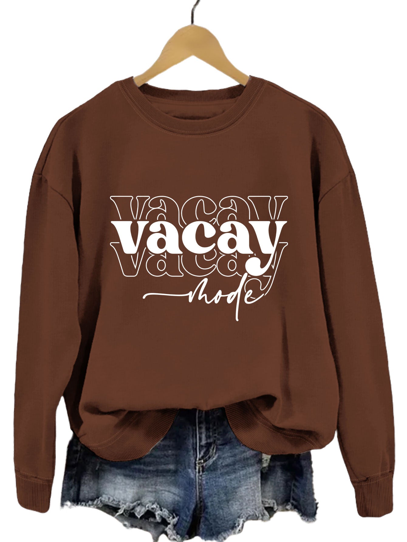 Damen Sweatshirt Lässiger Schriftzug Entspannte Passform Norvielle
