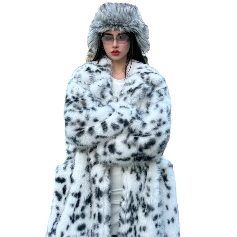 Damen Kunstpelz-Mantel Punkte-Design Norvielle