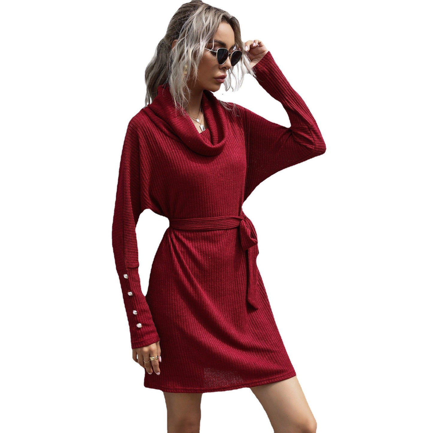 Damen Strickkleid Tailliert Norvielle