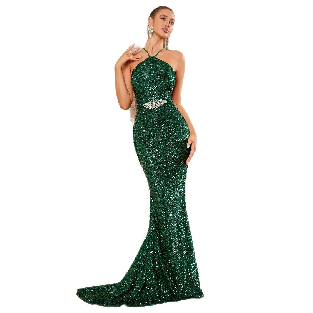 Damen Abendkleid Figurformend Glitzer