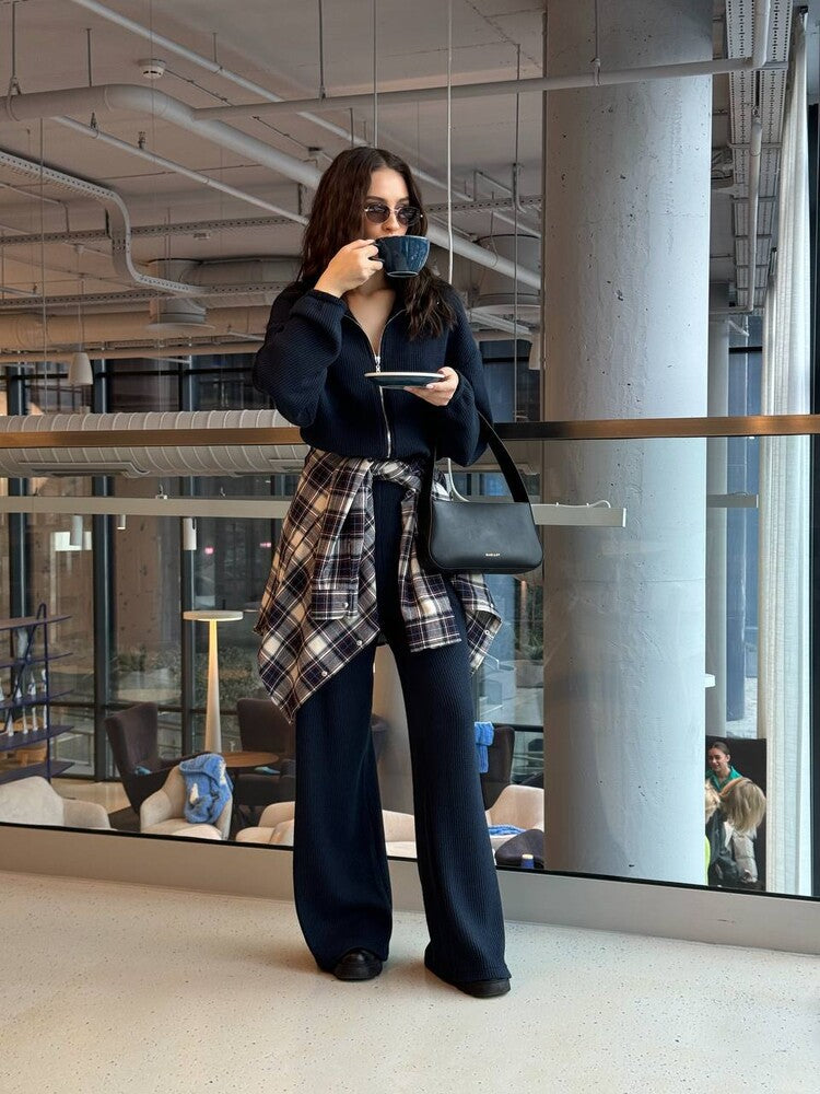 Damen Jumpsuit Lässig Durchgehender Reißverschluss Weites Bein