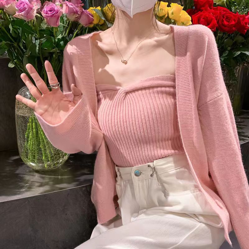 Damen Strickjacke Offen Norvielle Weite Ärmel