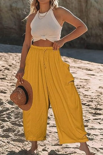 Norvielle Damen Baumwollhosen Elastischer Bund Bequem