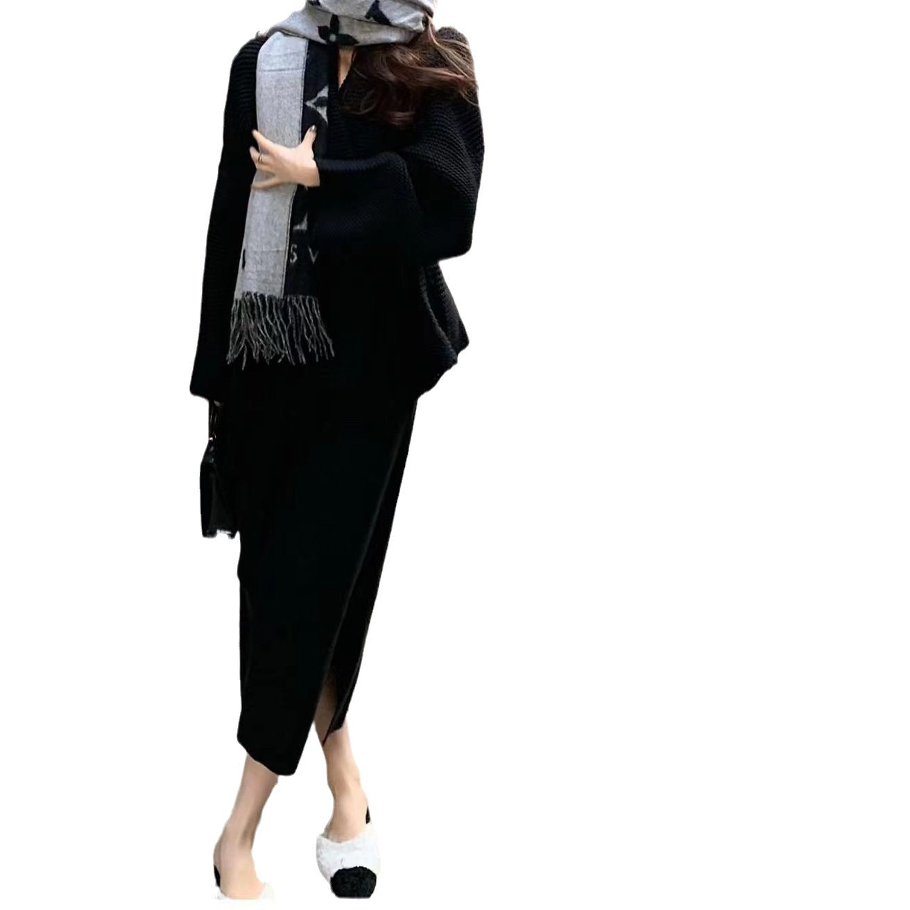 Damen Strickjacke Breiter Schalkragen Norvielle