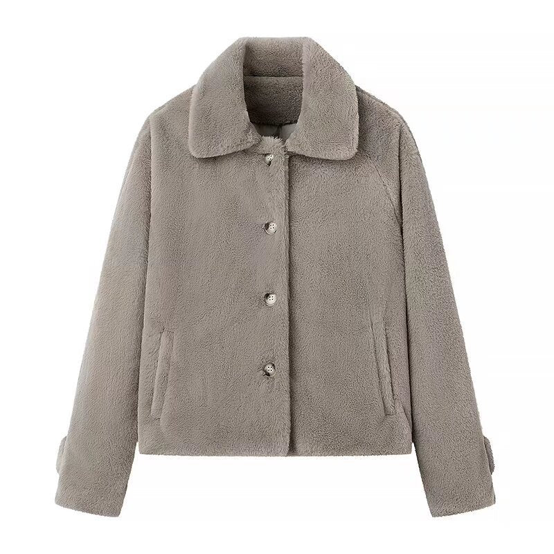Damen Kuscheljacke Elegant Kragen Norvielle