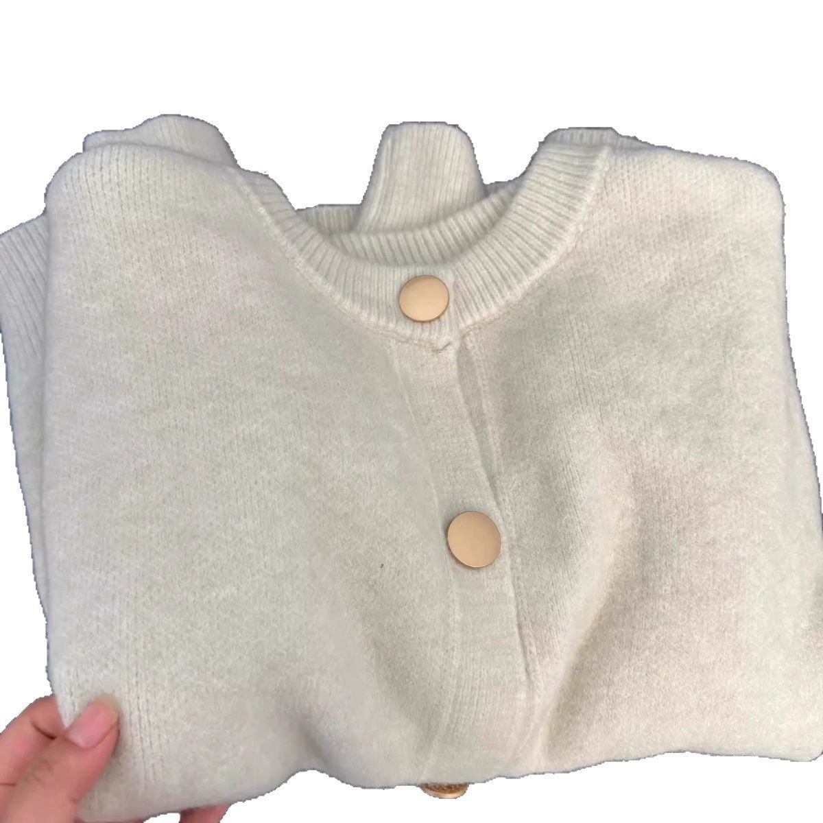 Damen Strickjacke Norvielle Große Knöpfe Flauschig