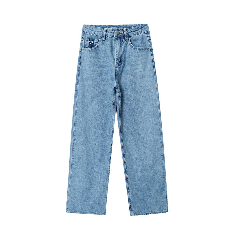 Damen High-Waist Jeans Weites Bein Klassisch