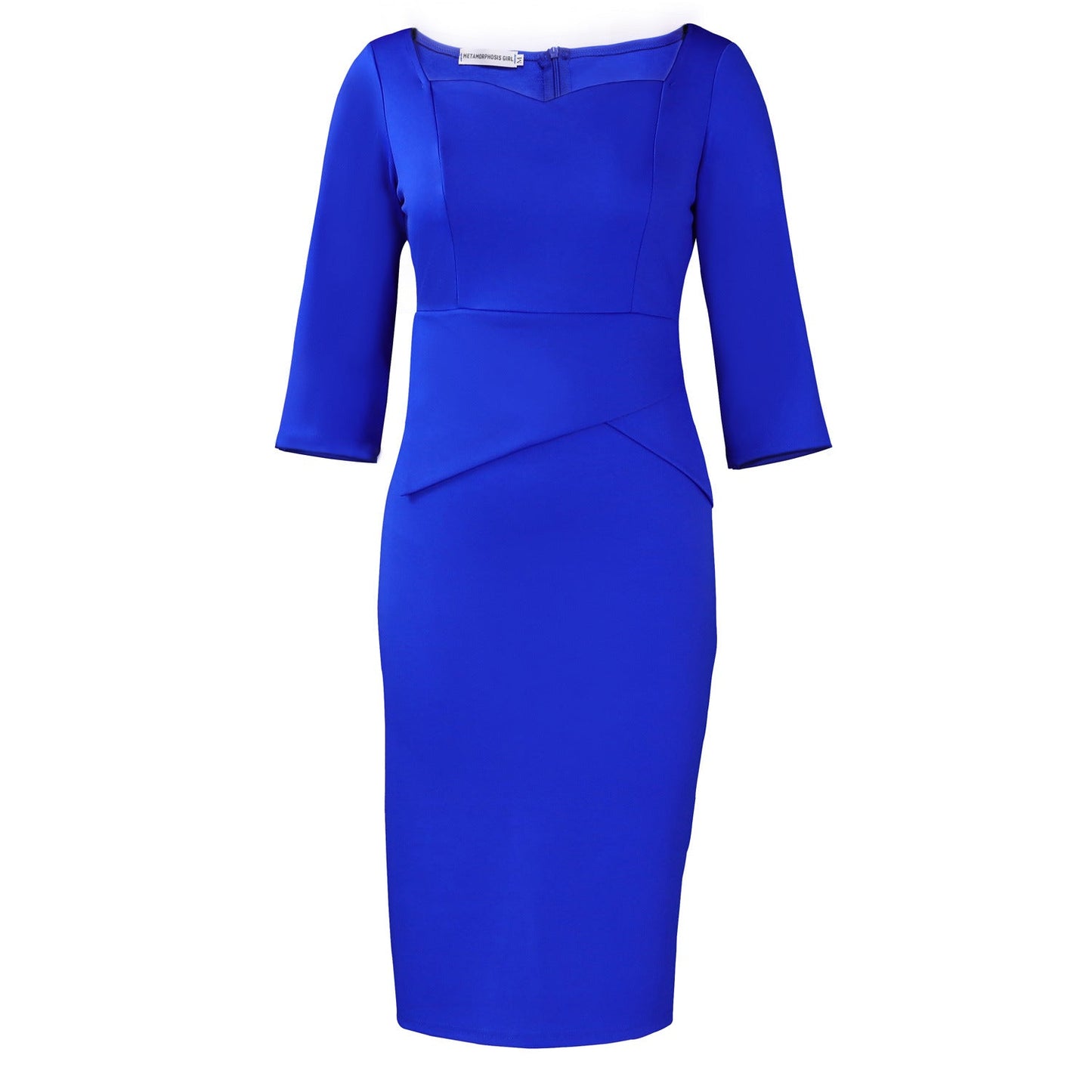 Damen Bodycon-Kleid Asymmetrischer Saum 3/4 Ärmel Norvielle