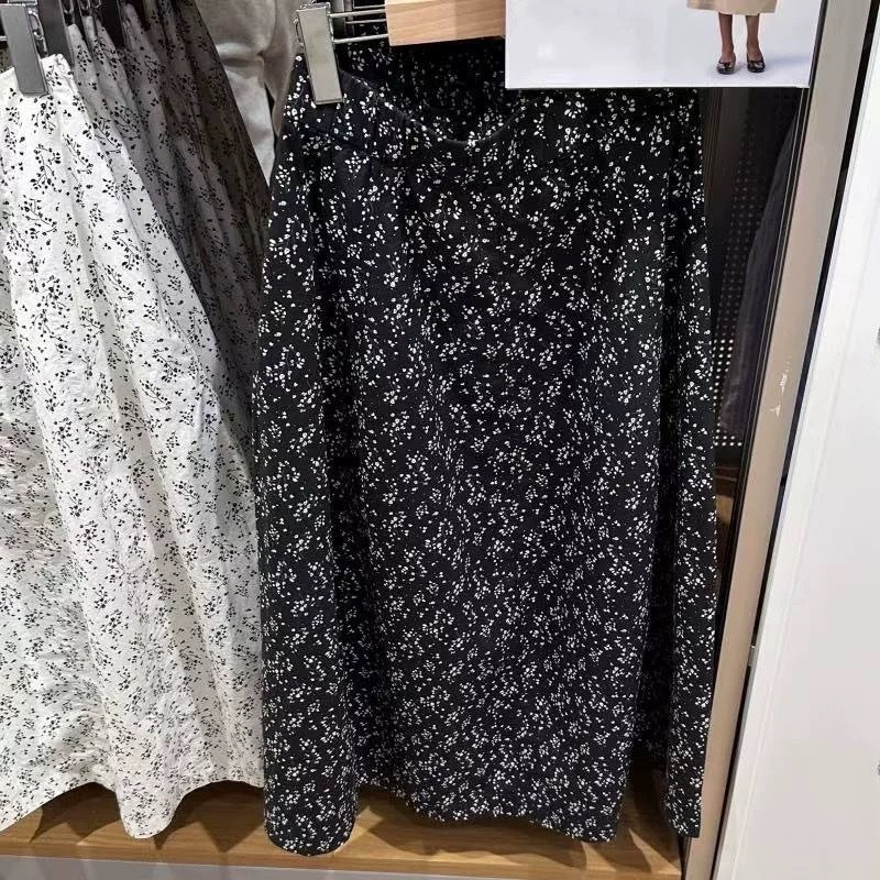 Damen Midirock Elastischer Bund Seitentaschen Norvielle