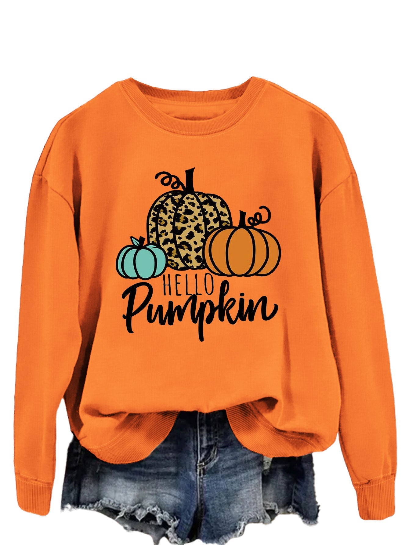 Damen Sweatshirt Herbstmotiv Lässiger Schnitt Norvielle