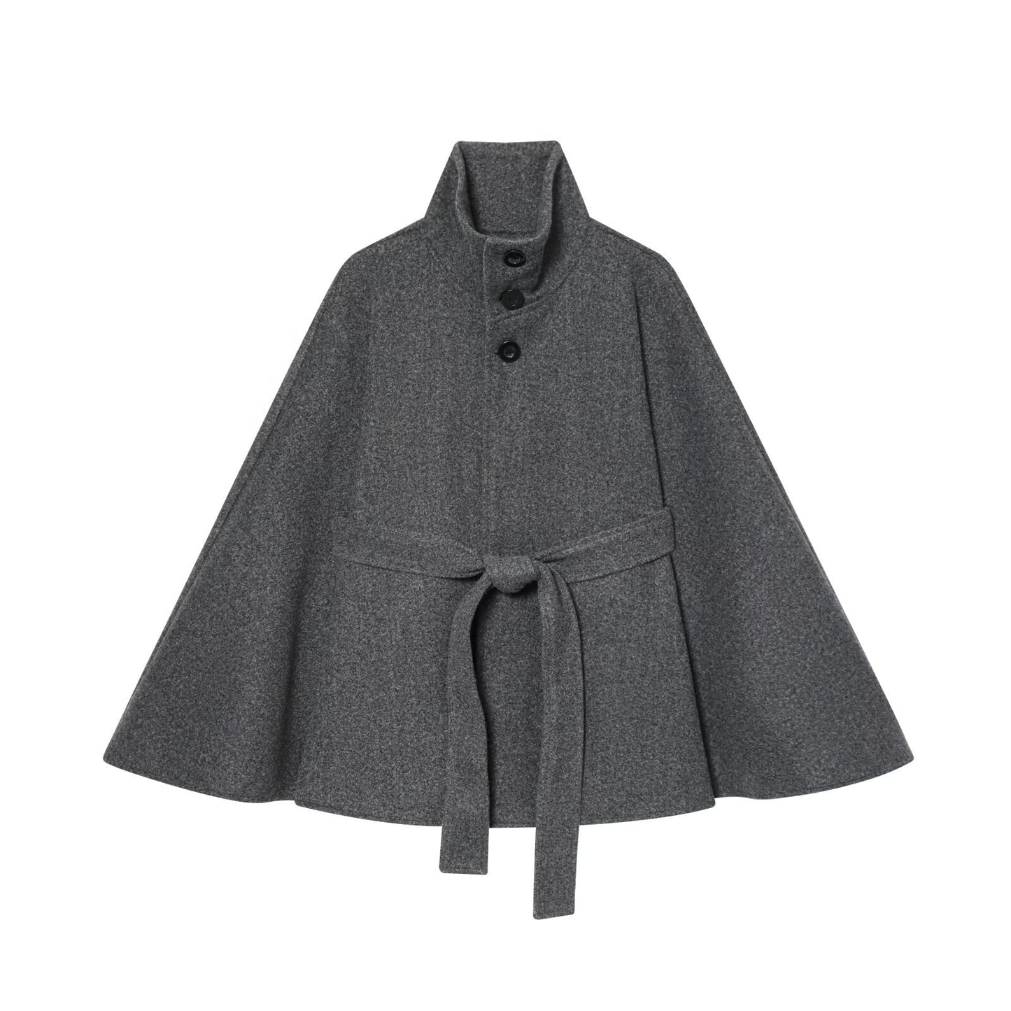 Damen Umhangjacke Wollmix Taillengürtel Norvielle