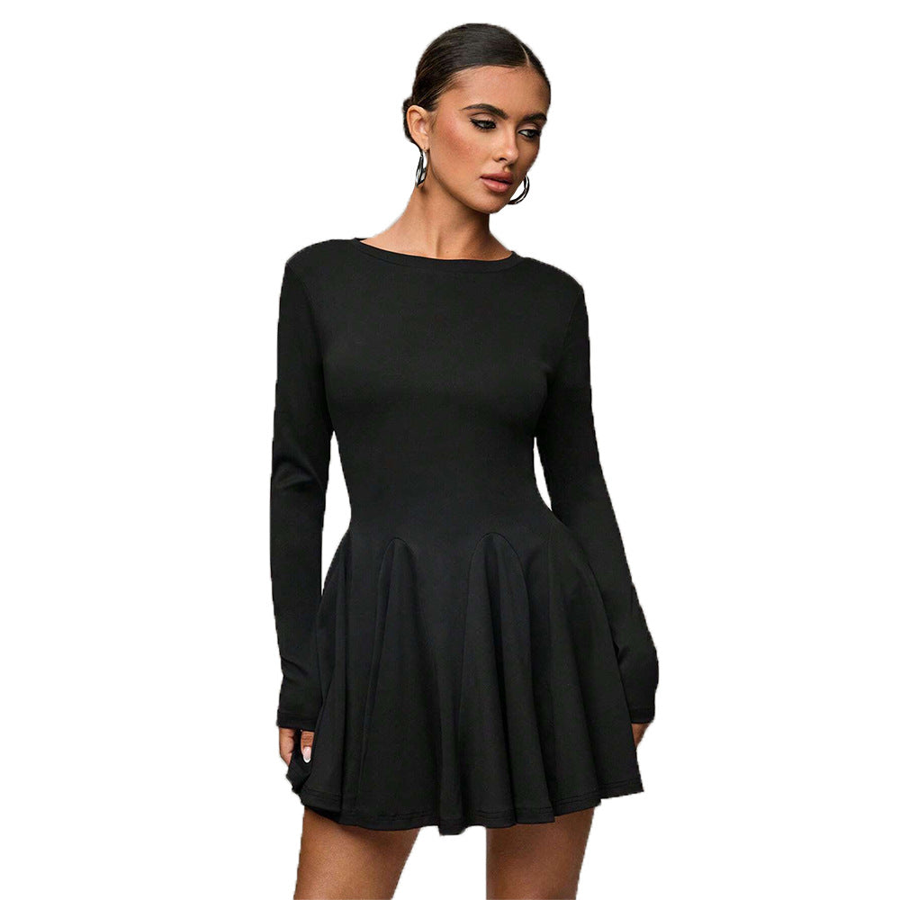 Damen Mini-Kleid Puffärmel Schwingrock Norvielle