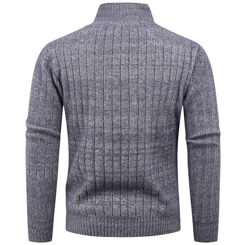 Herren Strickpullover Moderner Reißverschluss Rippstruktur Bequem