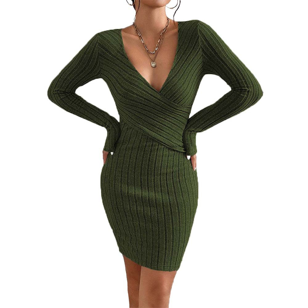 Damen Wickelkleid Asymmetrisch Rüschen Norvielle