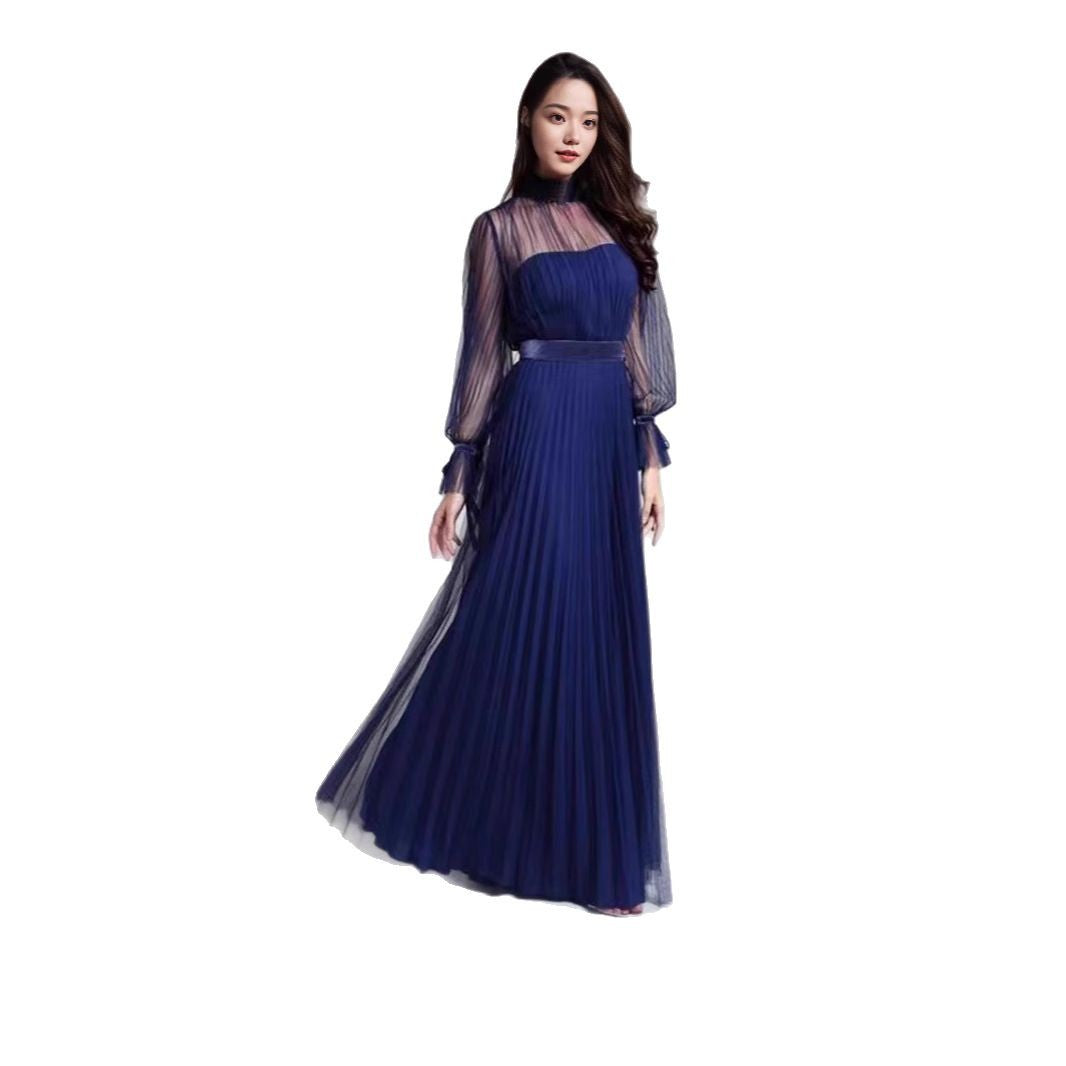 Damen Maxikleid Elegantes Chiffon Rüschen