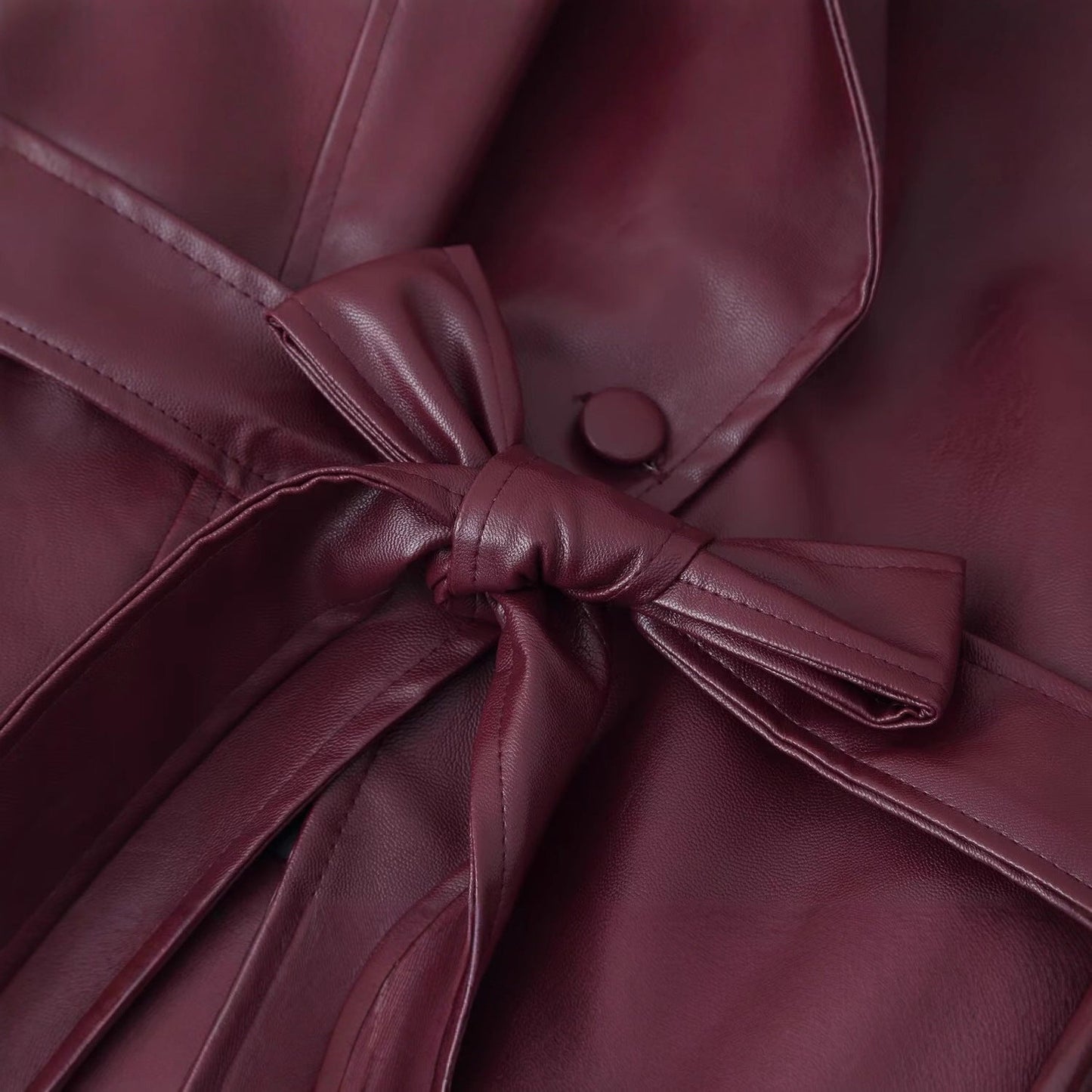 Damen Kunstleder Blazerjacke Tailliert