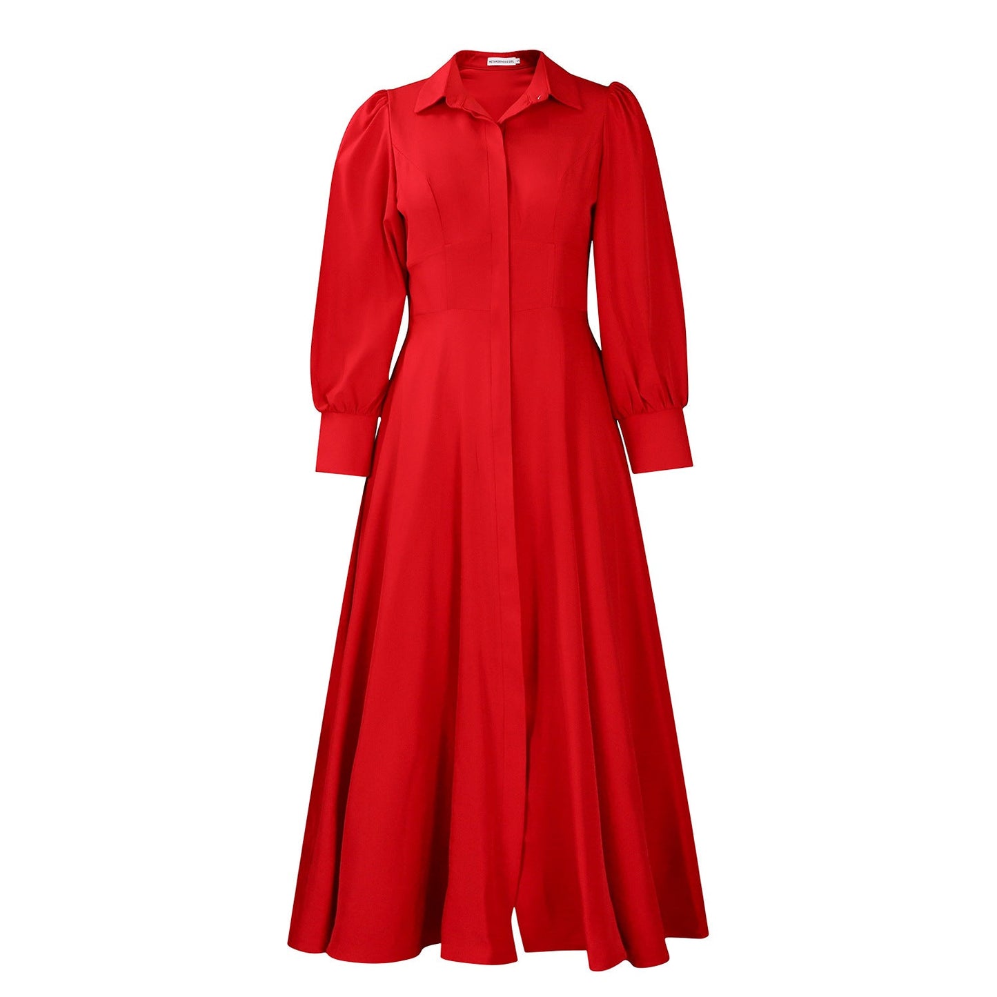 Damen Maxi-Hemdkleid mit Taillenbund Norvielle